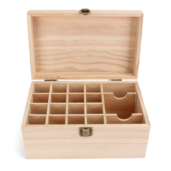 19 Slots Essential Oil Storage Display Box Wooden Case Aromatherapy Container Organizer