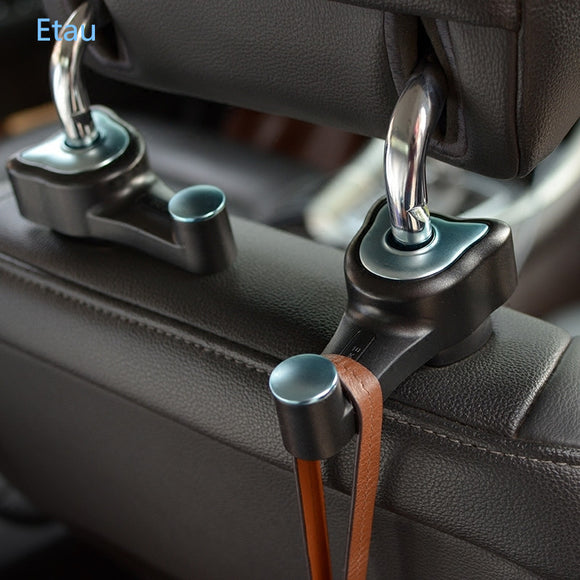2pcs ABS Car Seat Back Hook Headrest Hangers Vehicle Interior Bag Holder Clip with Button