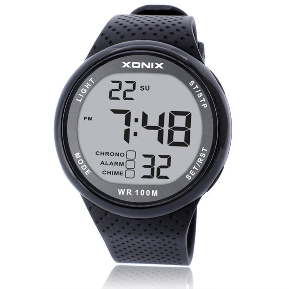 XONIX Sport Watch LED Swimming Diving 10ATM Resin Strap Digital Watch