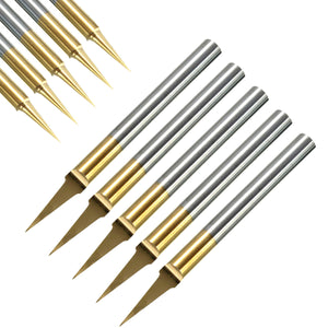 10pcs 0.1mm 15 Degree Titanium Coated Carbide Flat Bottom PCB Engraving Bit CNC Router Tool