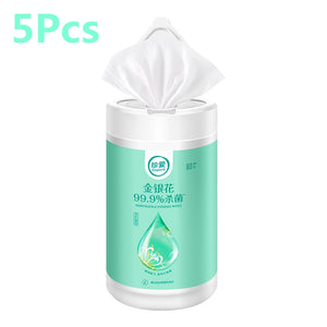 400Pcs 80pcs/Barrel Sterilization Wet Wipes Honeysuckle Antibacterial Hand Cleaning Sanitary Tissue Sterilized Cleaner