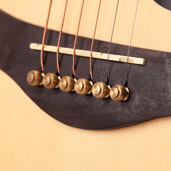 Copper Abalone Guitar Bridge Bone Pins Set Guitar Parts For Acoustic Guitar