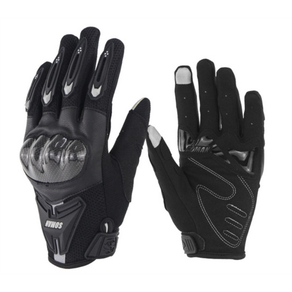 SOMAN MG19 Motorcycle Touch Screen Gloves Carbon Fiber Riding Men Women Protective Gears