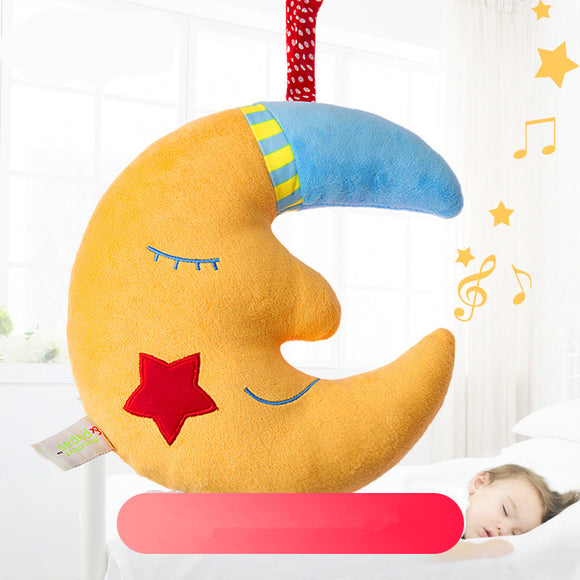 Yellow Moon Good Night Music Baby Bell Toy Kids Children Gift Room Decoration Stuffed Plush Toys