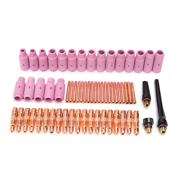 63Pcs TIG Collets Body Back Cap Fit TIG Welding Torch Consumables WP17 18 26 63PK