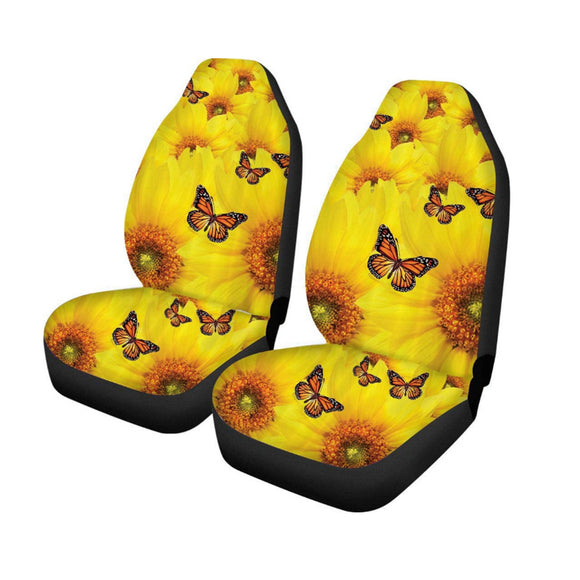 1/2PCS Universal Car Seat Covers Washable Protector Full Seat Front Back Flower