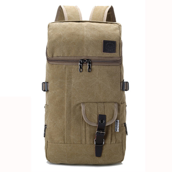 Solid Canvas Travel Backpack Large Capacity Computer Bag For Women Men