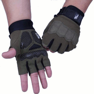 FAITH PRO Hunting Tactical Half Finger Military Camouflage Cooler Motorcycle Bike Anti Skid  Gloves