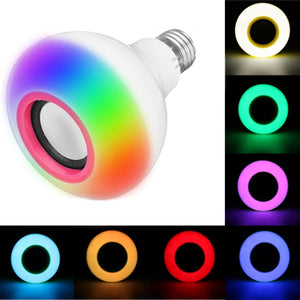 E27 12W SMD2835 RGB bluetooth Speaker Music Play LED Smart Light Bulb with Remote Control AC85-220V