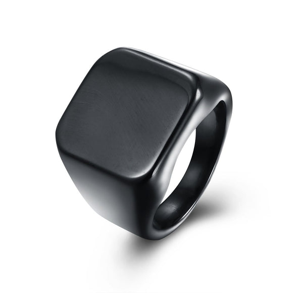 Unisex Luxury Titanium Steel Ring Gun Black Plated Finger Ring for Men