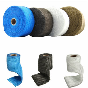 1m 2inch Virgin Glass Fiber Exhaust Pipe Insulation Heat Wrap Tape