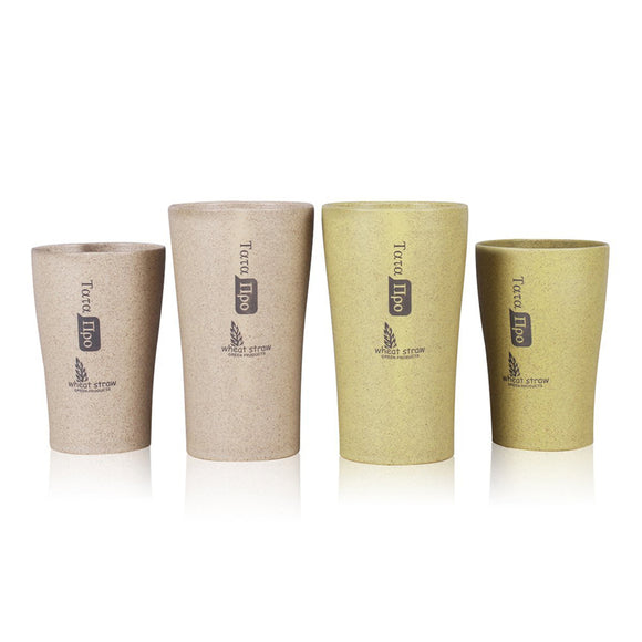 KCASA KC-WHE05 360/280mL Wheat Straw Cup Drinking Mug Portable Outdoor Water Bottle Eco Friendly