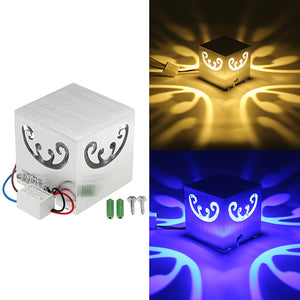 3W Modern Creative Butterfly LED Wall Light Indoor Square Decoration Lamp AC85-265V