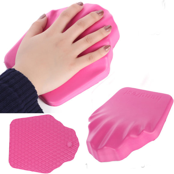 Pink Comfortable Nail Art Handrest Hand Holder Manicure Tools UV Gel Durable Soft