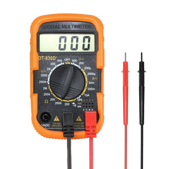 DT830D+ LCD Digital Multimeter AC/DC Voltage Meter Current Tester Resistance Detector