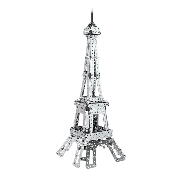 Mofun SW-019 3D Metal Puzzle The Eiffel Tower With Light 34CM Model Building Toys Stainless Steel 791PCS