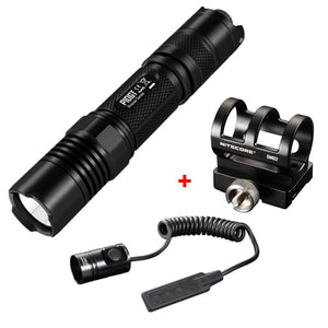 Nitecore P10GT Xp-l Hi V3 CW 900LM LED Flashlight +GM02 Mount +RSW2 Switch Tactical Suit Set