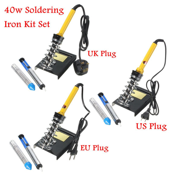 6 in 1 220V 40W Electric Soldering Iron with Desolder Pump Stand Kit Set
