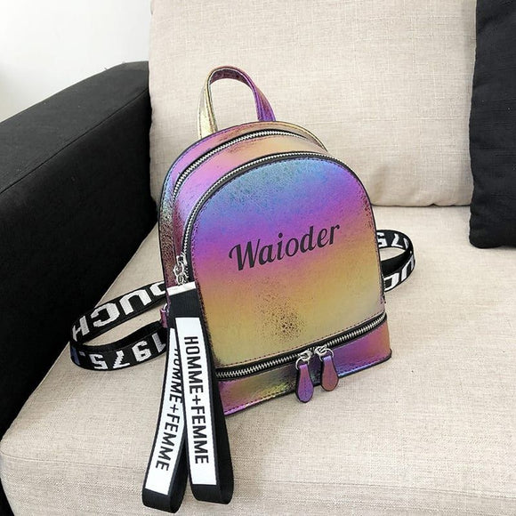 Women Fashion Leisure Sequin Travel Backpack Shoulder Messenger Bag