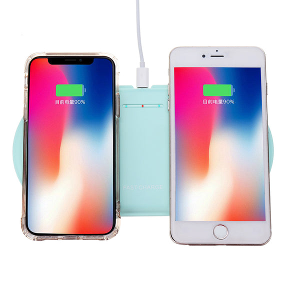 Type-C Port 10W Qi Wireless Charger Fast Charging Dual Charger Phone Holder For Qi-enabled Device iPhone Samsung Huawei Xiaomi