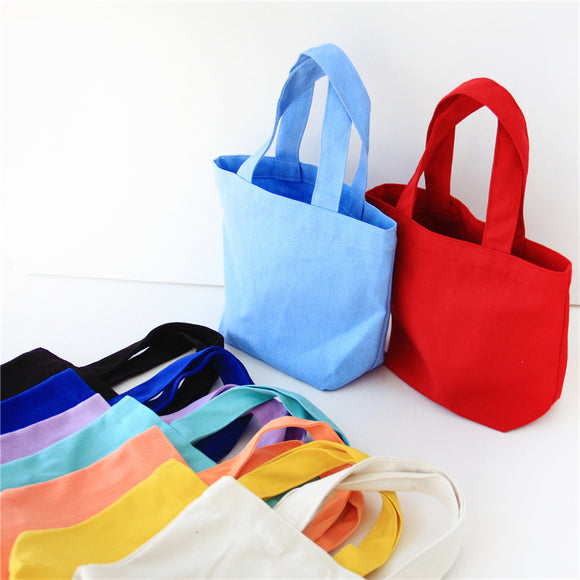 Bento Bag Canvas Cloth Bag Portable Lunch Box Cosmetic Bag Clutch Bag For Men And Women