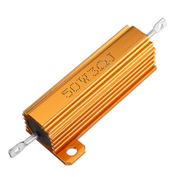 RX24 50W 3R 3RJ Metal Aluminum Case High Power Resistor Golden Metal Shell Case Heatsink Resistance Resistor