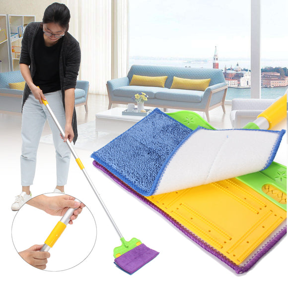 Hand Free Washing Double-Side Flat Mop Microfibre Cleaner Floor Cleaning Tools