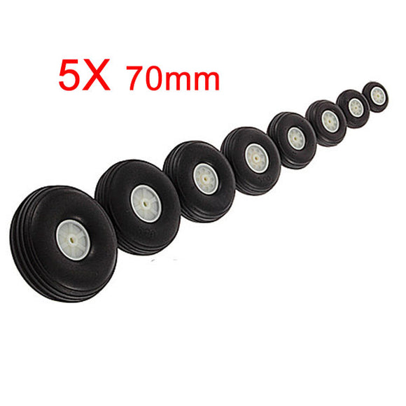 5X 70MM Rubber Wheel For RC Airplane And DIY Robot Tires