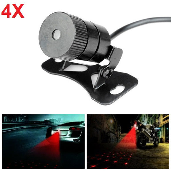 4pcs Car Laser Fog Lamp Anti-Fog Light Auto Rearing Warming Light Diamond Style