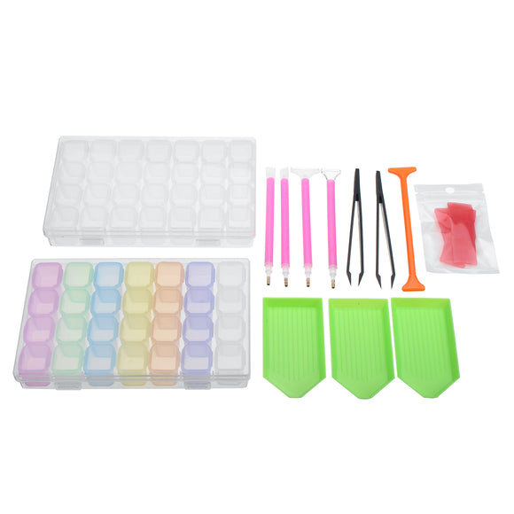 22Pcs 5D Diamond Paintings Embroidery Tool Storage Bag Box Pen Kits