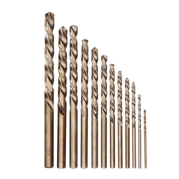 Drillpro 13pcs 1.5-6.5mm HSS-Co M35 Cobalt Twist Drill Bit Set for Metal Wood Drilling