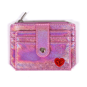 Women Laser 6 Card Slot Thin Wallet Cute Coin Purse Card Holder