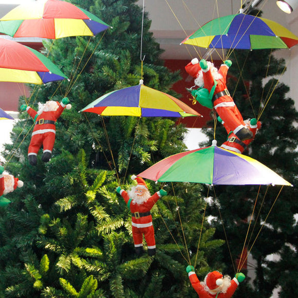 Christmas Santa Claus Parachute Drop Pendants Christmas Tree Hanging Ornaments Decorations