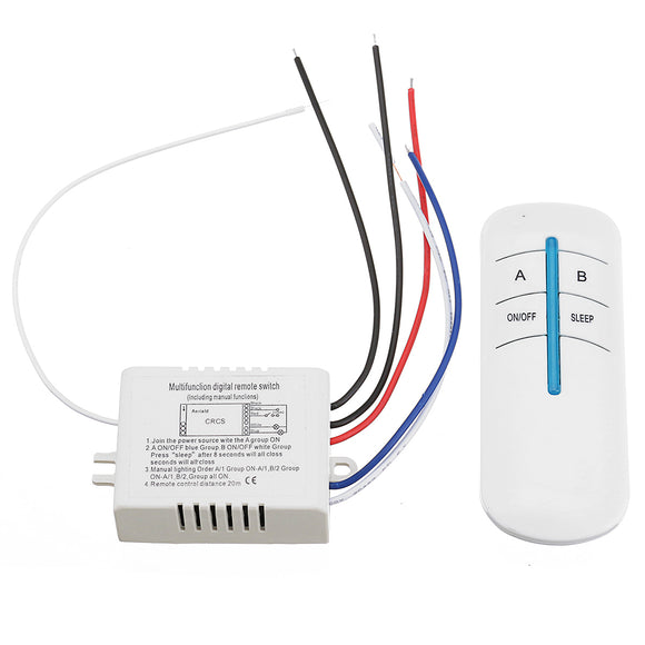 AC 110V/220V Two Way ON/OFF Digital Switch Button Light Wireless Remote Control