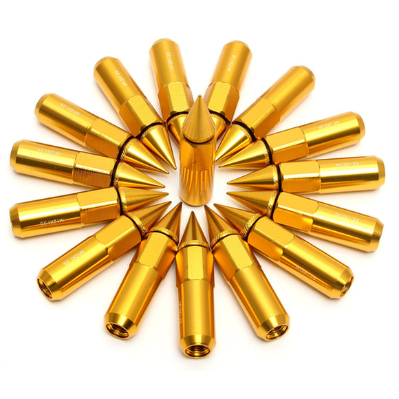 16PCs 30 60mm Gold Spiked Wheels Extended Lug Nuts M12 X1.25 X1.5