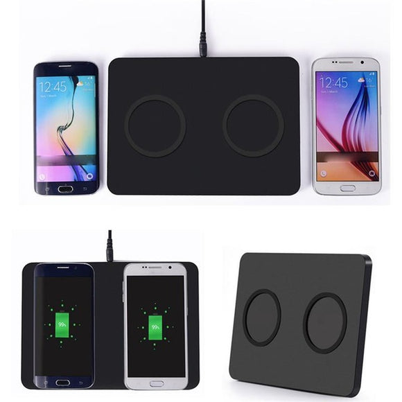 Double Qi Wireless Charger Pad Transmitter Charging Station for iPhone 8 X Samsung Galaxy S8 S8+