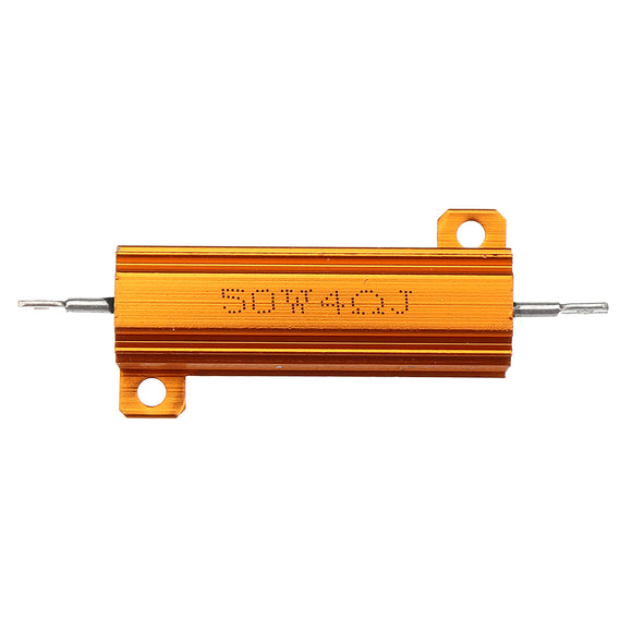 RX24 50W 4R 4RJ Metal Aluminum Case High Power Resistor Golden Metal Shell Case Heatsink Resistance Resistor