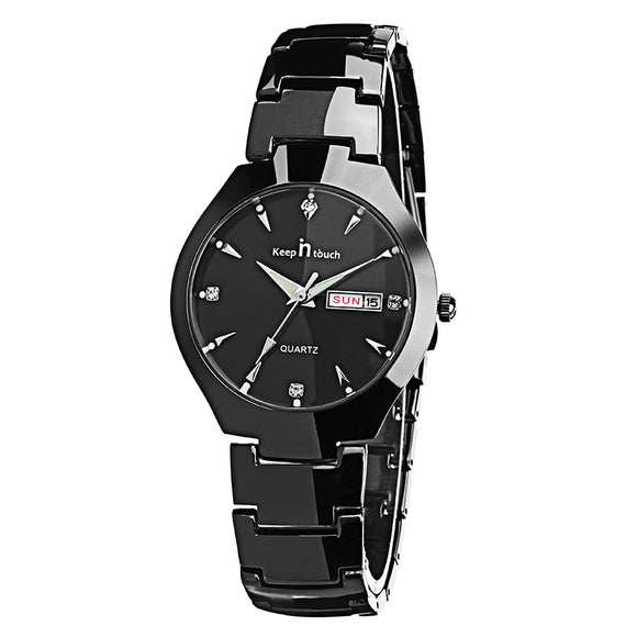 Casual Style Couple Wrist Watch Gift Stainless Steel Strap Quartz Movement Watches