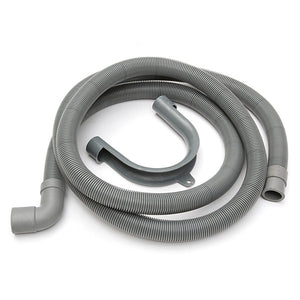 2m x 24mm PVC Flexible Elbow Washer Drain Hose With Bracket