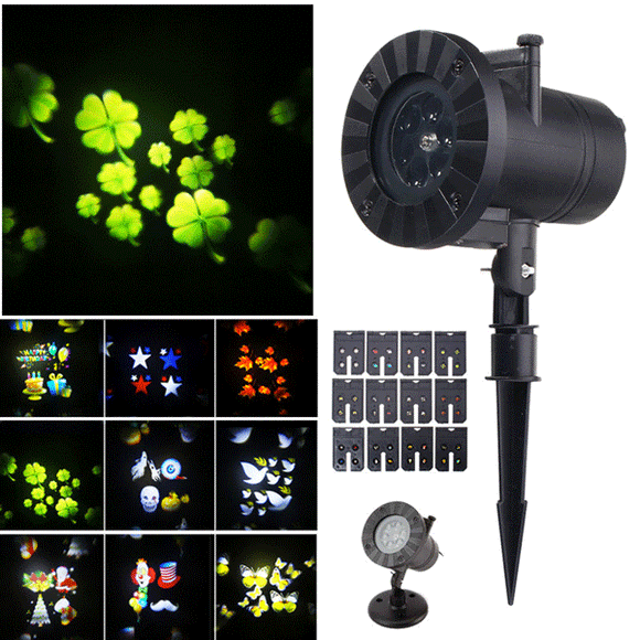 12 Patterns 4 LED Projector Light Stage Light  Motion Rotating Holiday Light Christmas Halloween