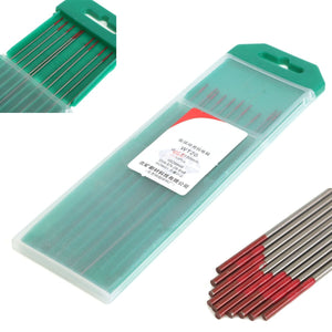 10Pcs 2% Thoriated WT20 Red TIG Welding Tungsten Electrode 0.04inch x 6inch (1.0mmx150mm)