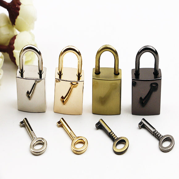 Sliver Bronze Gold Black Mini Lock with Key Jewelry Bag Lock Keys Hardware Accessories