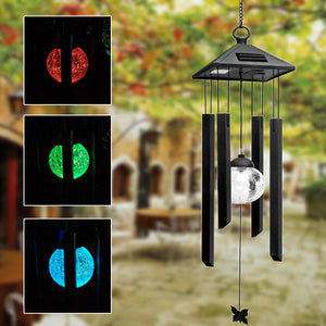 Solar Power Wind Chime Colorful LED Light Garden Courtyard Balcony Decoration Lamp