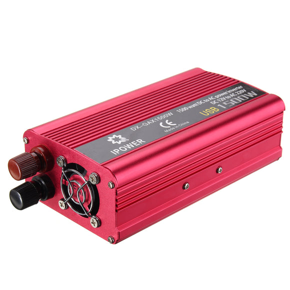 Dual USB 1500W Car DC12V to AC220V Power Inverter Charger Converter Boat Car