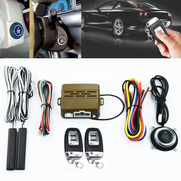 Car Alarm System PKE Keyless Entry Push Button Engine Ignition Start Remote