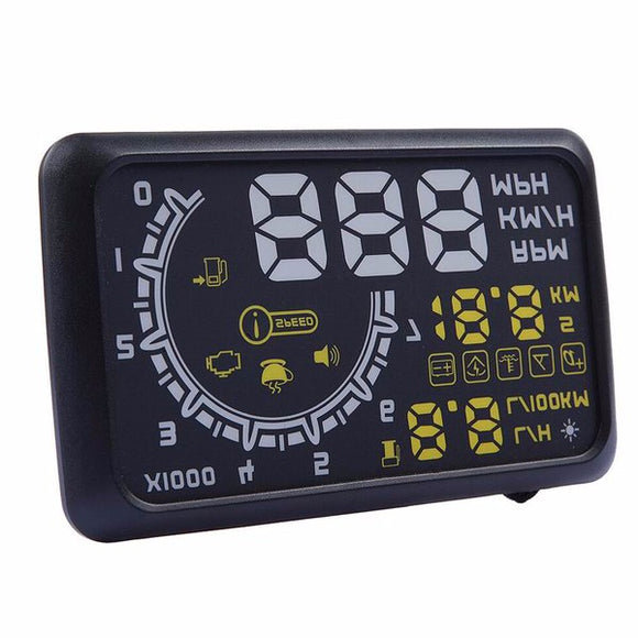 W02 Car HUD Head Up Display 5.5inch 12V Working Voltage With OBDII Interface