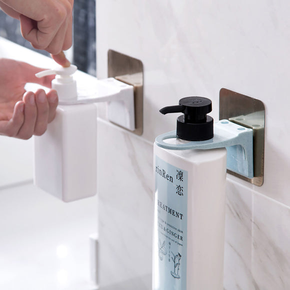 Wall Mounted Magic Sticky Shampoo Hook Shower Hand Soap Bottle Hanging Holder Bathroom Hanger Access