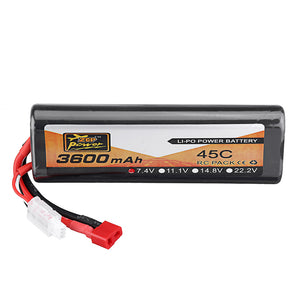 ZOP Power 7.4V 3600mAh 45C 2S Lipo Battery T Plug for RC Car Quadcopter