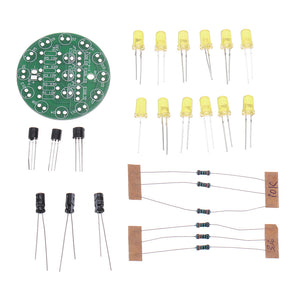 3pcs DIY Yellow LED Round Flash Electronic Production Kit Component Soldering Training Practice Board