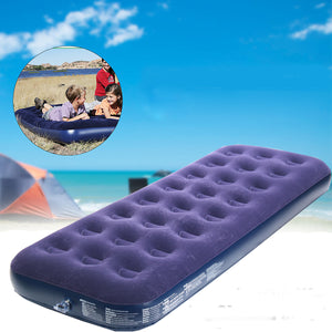 Outdoor Camping Portable Air Mat Inflatable Flocked Mattress Bed